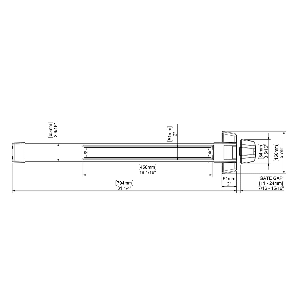 MagnaLatch® Panic Bar - ML3PB36R