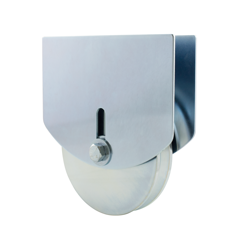 The 6" of HardCORE V-Groove Wheel w/ Carriage Plates for 2" Gate Frame CI2720